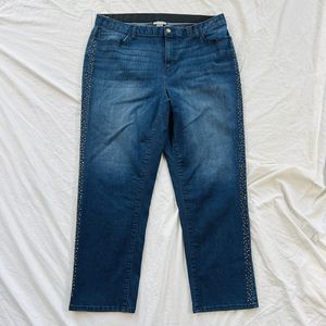 Sexy Plus Catherine's Plus Metallic Side Stripe Accent Stud Stretch Jeans Sz 20W